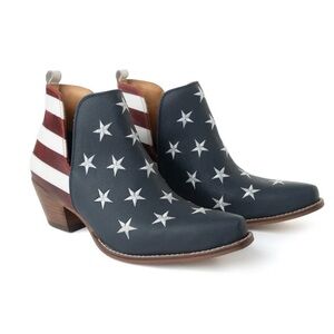 NEW-MYRA-Liberty Star Leather Booties In Vintage